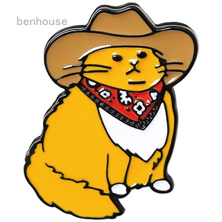 vaquero gatos esmalte pin lindo divertido animal broches lindo insignia de dibujos animados gatito joyería