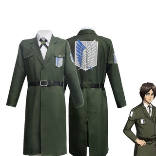 In Stock Attack on Titan Levi Eren Mikasa Cosplay Costume AOT Shingeki no Kyojin Scouting Legion Coat Uniform Halloween Carnival Outfits