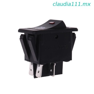 claudia111 12V 35A Universal Car Fog Light Rocker Switch Red LED Dash Dashboard 4Pins