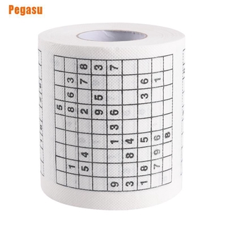 pegasu| novedad número divertido sudoku impreso papel higiénico papel de baño regalo1 rollo de 2 capas