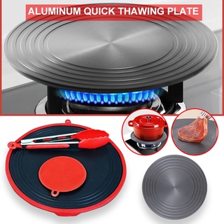 Placa de descongelación rápida de aluminio multifunción redonda de conducción de calor Anti-quemaduras para herramientas de cocina