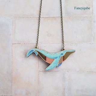 Fancyqube Whale Statement Pendant Necklace Ocean Whale Animal Boho Mermaid Jewelry Necklaces For Women Female Gifts|Pendant Necklaces
