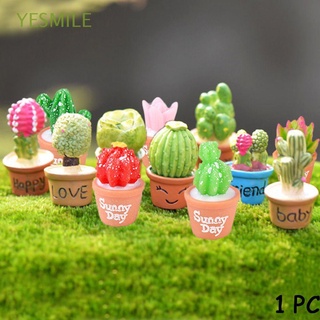 YESMILE Mini Cactus bonsais Inicio Decoracion Flor miniatura Figurines suculentas|Micropaisaje DIY Manualidades Jardin de hadas Lindo Dollhouse adornos Fábrica de resina