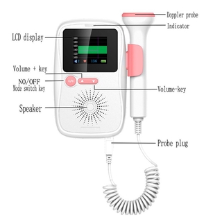 Heart Rate Monitor Pregnant Fetal Doppler Baby Heartbeat Detector (2)