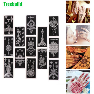 treebuild| 1 pza plantilla de henna para tatuajes de mano/estampilla de arte corporal de la india/stencil us