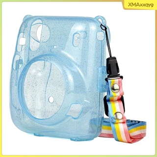[xmaxxqyg] Camera Case Bag Compatible with Mini 11 Instant Camera with Detachable Adjustable Strap Crystal Case
