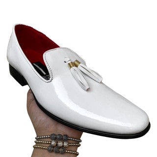 Slipper Zanthy Shoes Mod 02 Charol Blanco Forro Rojo
