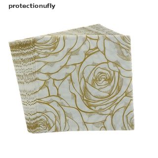 Pfmx 20pcs golden rose flower paper napkins serviette tissue party supply home decor Glory
