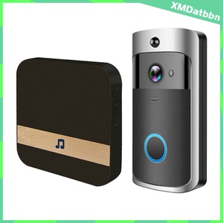 [atbbn] smart home video timbre cámara, wifi timbre cámara, audio bidireccional, 166 gran angular, detección de movimiento pir, noche