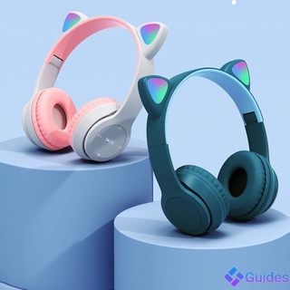 Audífono Diadema Bluetooth orejas de Gato led
