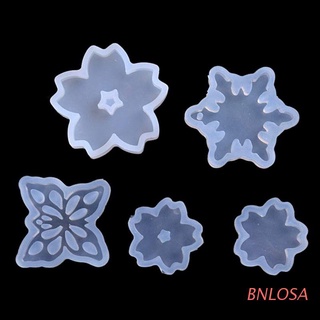 bnlosa 5 moldes colgantes de flor de copo de nieve kit de moldes de resina de flor de cerezo para hacer joyas