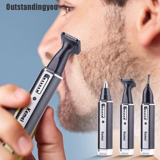 outstandingyou~ 3 en 1 recargable hombres eléctrico nariz oreja trimmer recorte cejas afeitadora