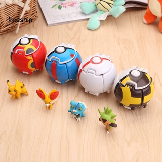[f-ship] 4pcs creativo mini pokemon pikachu poke ball pop-up deformación juguete niños regalo