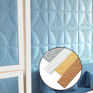 3d de la pared lateral de la tira de papel pintado pegatina impermeable zócalo borde diy autoadhesivo pegatina de pared decoración del hogar