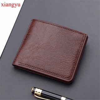 Xiangyu - cartera de cuero de la PU, Color sólido, Simple, para hombre (7)