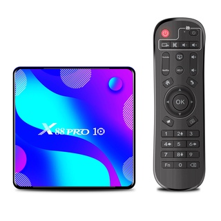 X88 PRO 10 Android 11.0 Smart TV Box UHD 4K Media Player RK3318 4GB/64GB 2.4G/5G Dual Banda WiFi BT4.0 100M LAN Pantalla Digital VP9 H . 265 Decodificación