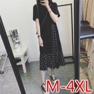 M-4XL más el tamaño de embarazo desgaste de moda lunares Patchwork de manga corta vestido de maternidad suelto delgado vestidos de embarazo