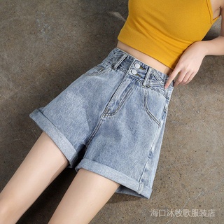 [Yiren Liying] Real Shot Nuevo Estilo Versión Coreana Cintura Alta Mujer Pequeño Verano Denim Shorts Sueltos Moda 9 (1)