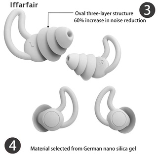 [Iffarfair] Silicone Ear Plugs Anti Noise Reduction Hearing Protection Earplugs Insulation .