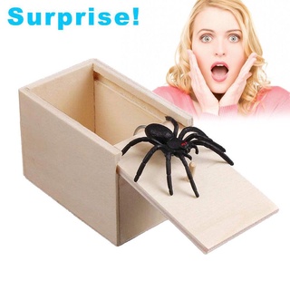 divertida broma araña de madera de la caja de sustos de la oficina en casa broma de juguete adulto juguete fino niños h1y6