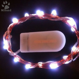 Cadena de alambre de cobre Led botón de batería 1M 10 lámpara colorida impermeable decorativo Color alambre de cobre lámpara