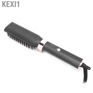 Kexi1 Foldable Hair Straightener Brush Fast Heating Adjustable Electric