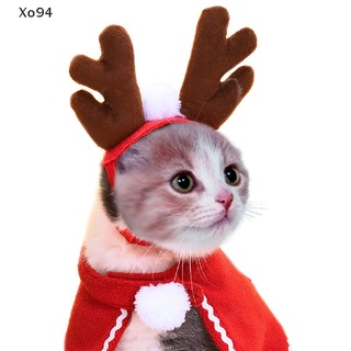 Xo94 Navidad Mascota Cornamentas Tocado Santa Disfraz De Gato Ropa Pequeño Gatito Cachorro