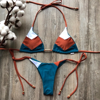 [Denshine] Feshion Womens Sexy Bikini Set Hot Stamp Sport Swimwear Push-Up Padded Swimsuit (9)