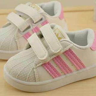 Adidas Superstar blanco rosa zapatos de niños/Adidas rosa blanco zapatos de deporte talla 26-30