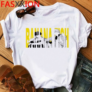 Banana Fish top Camisetas Mujeres Impresión streetwear Estética Más El Tamaño Blanco Camiseta