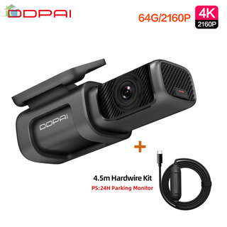 DDPai Mini5 Drive grabadora 4K alta definición detección de movimiento 64G gran almacenamiento 5GHz Wi-Fi coche protección de vigilancia regalos para vehículos con Cable de paso hacia abajo