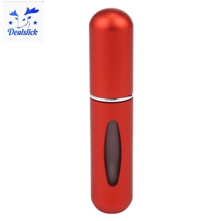 botella de perfume portátil auto-pump mini botella de spray de aluminio contenedor de viaje botella de perfume recargable spray botella de 5ml (rojo)