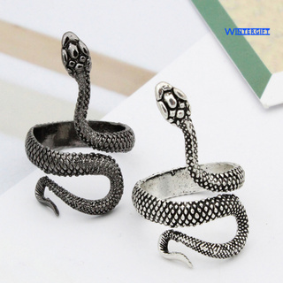Anillo de invierno en forma de serpiente con forma de serpiente ajustable aleación abierta joyería banda de dedo para la vida diaria