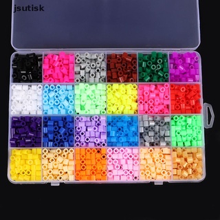 Jsutisk 24 Colors 5mm Hama Beads Toy Fuse Bead for Kids DIY Handmaking 3D Toys MX