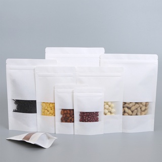orlena 10 bolsas de almacenamiento bolsas de papel kraft con cremallera bolsas de auto sellado de alimentos secos stand up frutas té embalaje bolsas de regalo esmerilado (8)