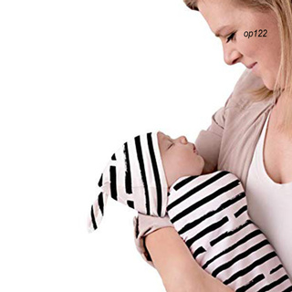 Op_2 unids/Set bebé pañales manta rayas patrón fotografía Prop elástico recién nacido recibir manta con sombrero para accesorios de bebé (6)