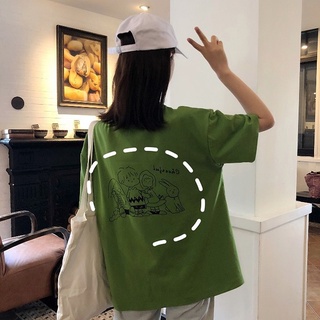 Camiseta de manga corta de las mujeres de verano de las mujeres nuevo tamaño suelto Harajuku estilo mantequilla fruta verde estudiante top
