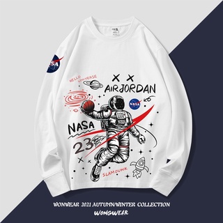 Nasa astronauta patrón sudadera mujeres y hombres espesar algodón par suéter par desgaste Tops de manga larga deportes jersey