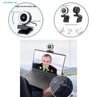 zhishka plug play pc cámara web 1080p/2k usb pc webcam relleno luz giratoria para transmisión en vivo