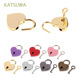 katsuwa lindo candado equipaje amor corazón cerraduras con llave regalo mini maleta joyero diario libro hardware/multicolor