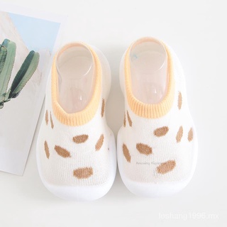 Zapatos de leopardo para bebé, calzado Unisex de moda, de primavera, antideslizante, suaves, zapatos medias para bebé, zapatos informales de dibujos animados a cuadros para bebé koSy