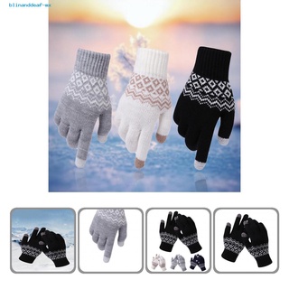 blinanddeaf mujeres guantes jacquard pantalla táctil guantes amigables a la piel para viajes