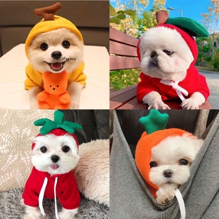 ifayioy ropa para mascotas, perros sudadera con capucha fruta abrigo cálido suéter clima frío disfraz mx