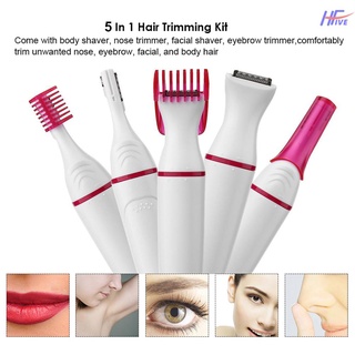 (W06) 5Pcs Multi-functional Hair Removal Electric Eyebrow Shaping Shaving Machine Women Hair Removal Shaver Trimmer For Underarm Facial Tool Kit (3)