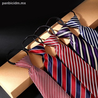 Corbata con cremallera a rayas profesional para hombres y mujeres con el mismo estilo Camisa de negocios, hotel, banco, estudiante, corbata perezosa, marea