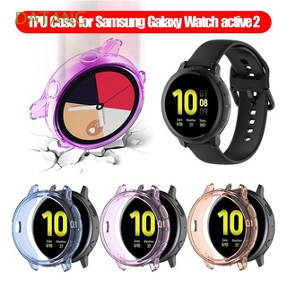 DATANG suave TPU reloj caso marco cubierta protectora para Samsung Galaxy Watch Active 2 parachoques delgado Protector de pantalla transparente 40 mm 44 mm/Multicolor