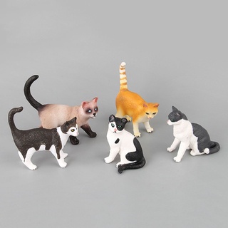 SABIDURIA 1 PC DIY Simulacion animal De plástico Neko figurine Miniatura Cat Bonsai ornamento Decoracion de casa de muñecas Jardin de hadas Juguete Regalo Modelo mini PET (7)