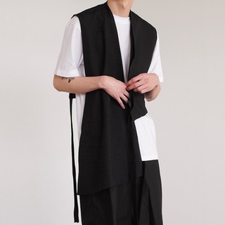 Mr - chaleco Simple para hombre, diseño de moda, estilo Irregular, color negro (3)