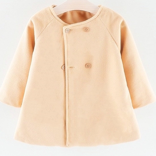 Otoño e invierno nuevo cuello redondo manga larga capa tipo lana abrigo para niños