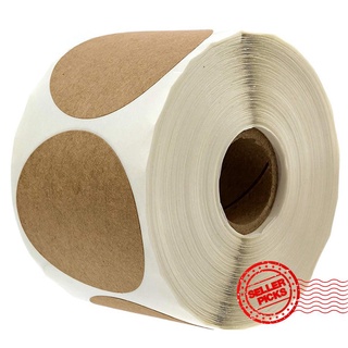 500 unids/rollo de pegatinas redondas de papel kraft en blanco de pastelería galletas regalo caja de hornear etiquetas 25 mm diy t1e1